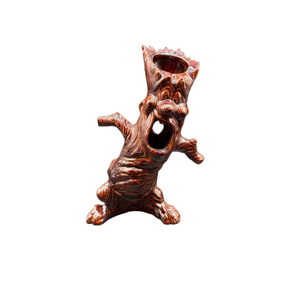 Vintage Anthropomorphic‎ Tree Man Ceramic Figurine Brown Glossy 9.5" Excellent